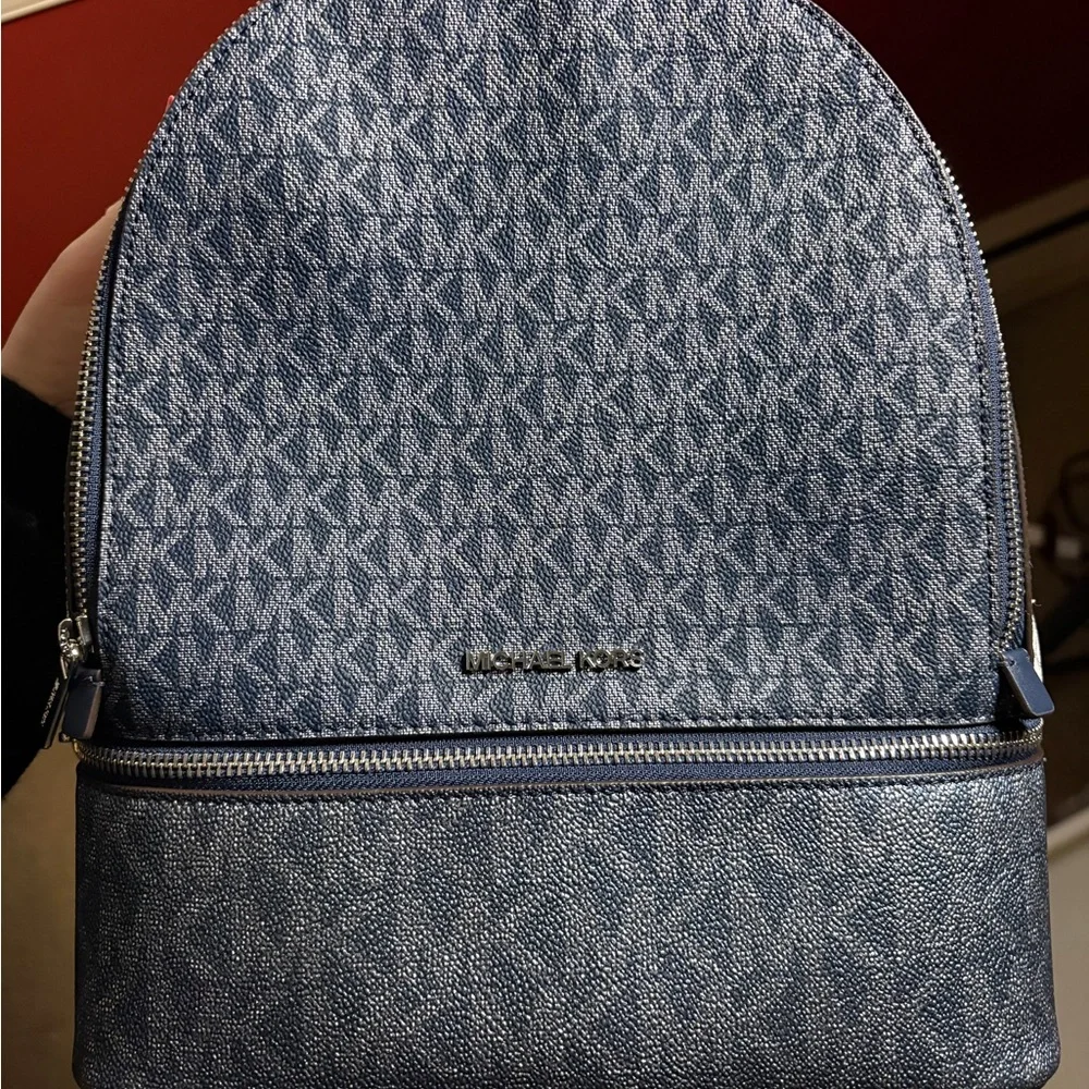 NWT Michael Kors Navy and Gray Backpack